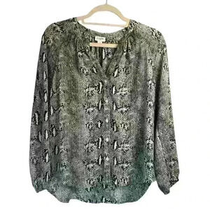J.Crew Factory Snake Print long sleeve Blouse in size Small.